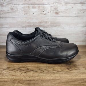 SAS Womens  Walk Easy Tripad Comfort Walking Shoes Sneaker Black Leather 10.5